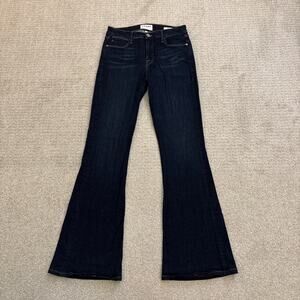 Frame Denim Dark Indigo Flare Jeans